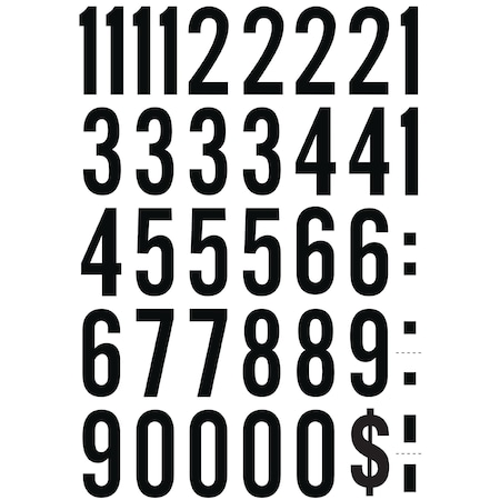 Hy-Ko 2In Black/White Numbers/Symbols, 10PK A02070
